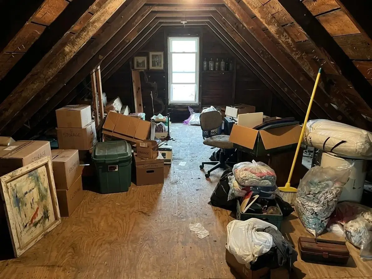Cluttered attic cleanout service